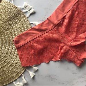 Victoria’s Secret PINK Lace Cheekster Panty Dusty Rose Large NEW